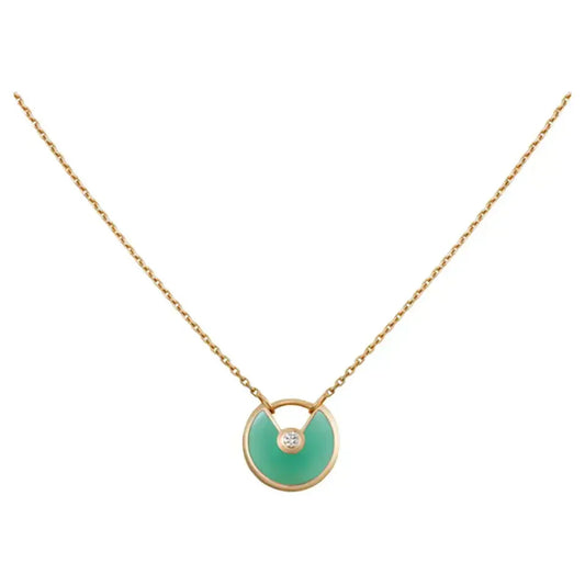 [Regalia jewelry]AMULETTE GOLD MALACHITE NECKLACE