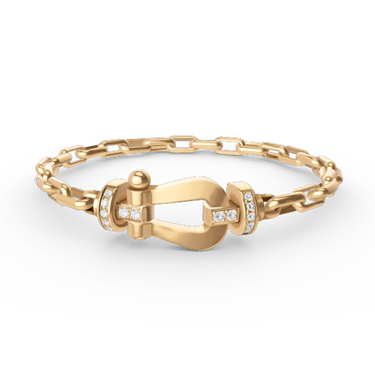 [Regalia jewelry]FORCE LARGE HORSESHOE CLASP  METAL BRACELET