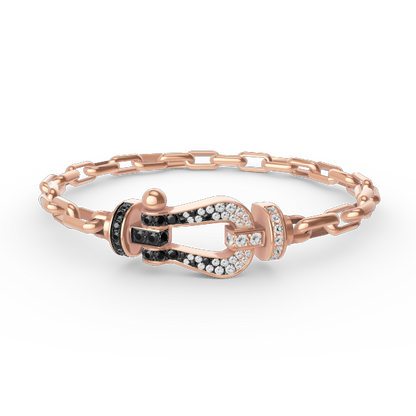 [Regalia jewelry]FORCE LARGE HORSESHOE CLASP  METAL BRACELET