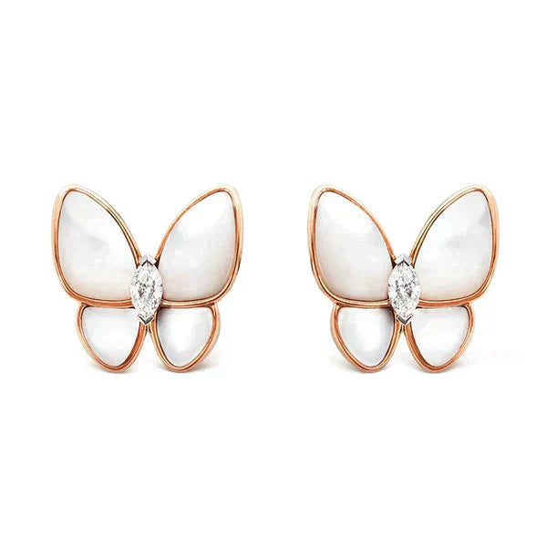 [Regalia jewelry]BUTTERFLY MOP DIAMOND EARRINGS