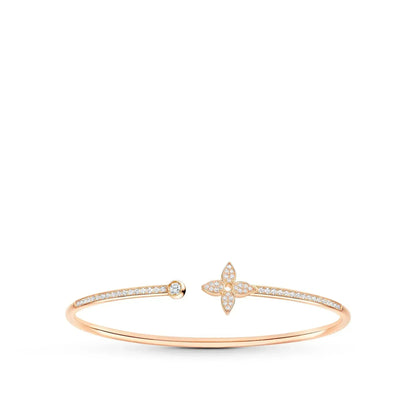 [Regalia jewelry]IDYLLE PINK GOLD OPEN BRACELET DIAMOND PAVED