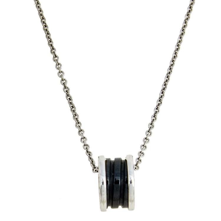 [Regalia jewelry]ZERO 1 BLACK CERAMIC SILVER NECKLACE