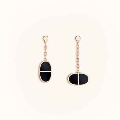 [Regalia jewelry]CHAINE VERSO BLACK CERAMIC EARRINGS