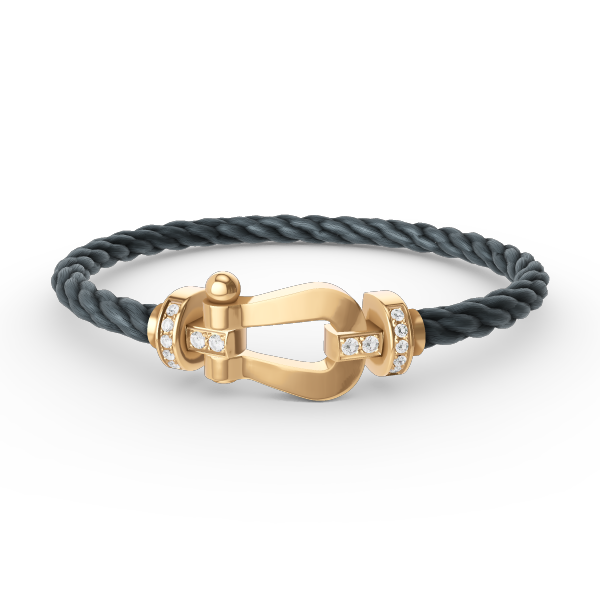 [Regalia jewelry]FORCE LARGE HORSESHOE HALF DIAMOND BRACELET GOLD