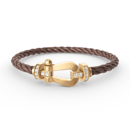 [Regalia jewelry]FORCE LARGE HORSESHOE HALF DIAMOND BRACELET GOLD