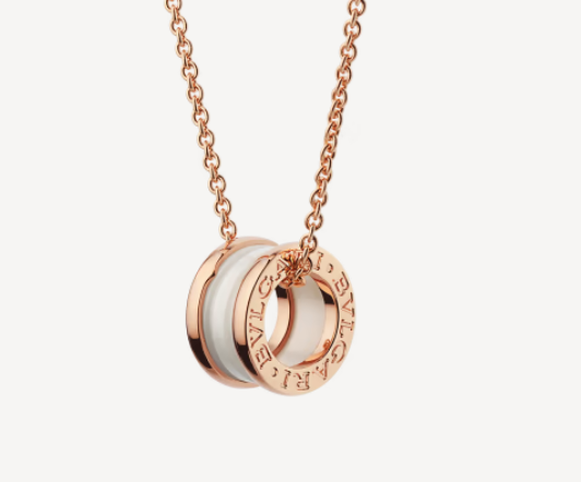 [Regalia jewelry]ZERO 1 WHITE CERAMIC PINK GOLD NECKLACE