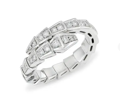 [Regalia jewelry]SERPENTI RING SILVER DIAMOND PAVED 4MM