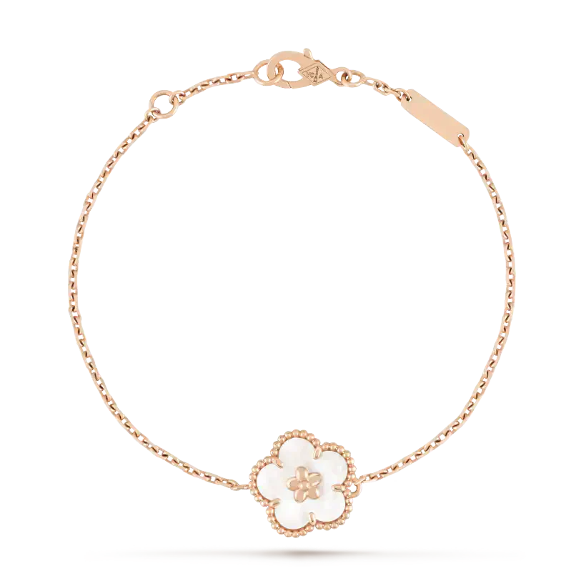 [Regalia jewelry]LUCKY WHITE MOP PLUM BLOSSOM  BRACELET
