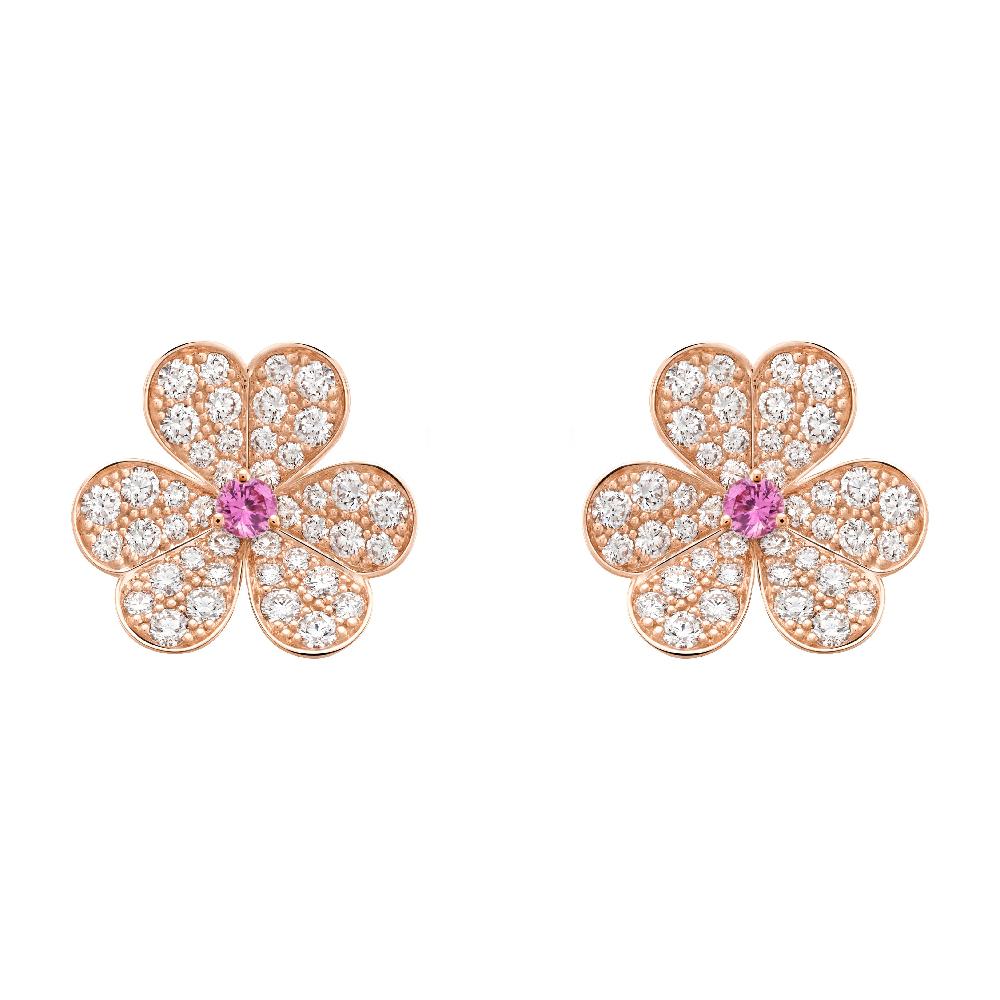 [Regalia jewelry]FRIVOLE PINK GOLD FLOWER DIAMOND EARRINGS