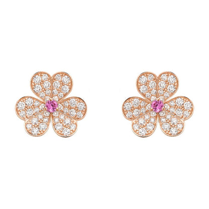 [Regalia jewelry]FRIVOLE PINK GOLD FLOWER DIAMOND EARRINGS