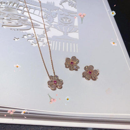 [Regalia jewelry]FRIVOLE ROSE GOLD FLOWER DIAMOND NECKLACE