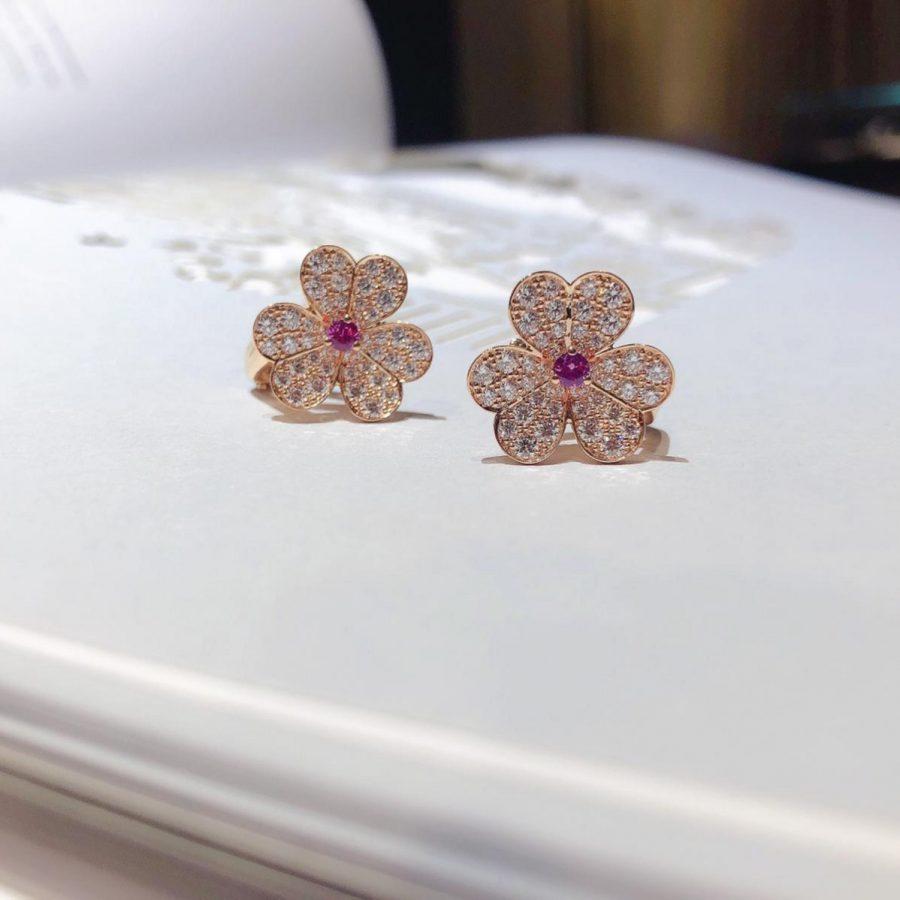 [Regalia jewelry]FRIVOLE PINK GOLD FLOWER DIAMOND EARRINGS