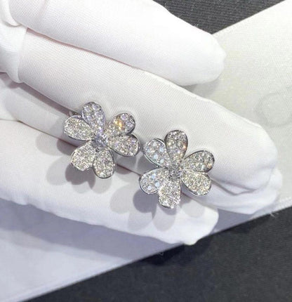 [Regalia jewelry]FRIVOLE SILVER FLOWER DIAMOND EARRINGS