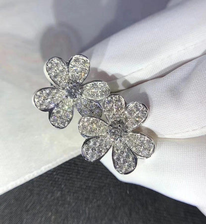 [Regalia jewelry]FRIVOLE SILVER FLOWER DIAMOND EARRINGS