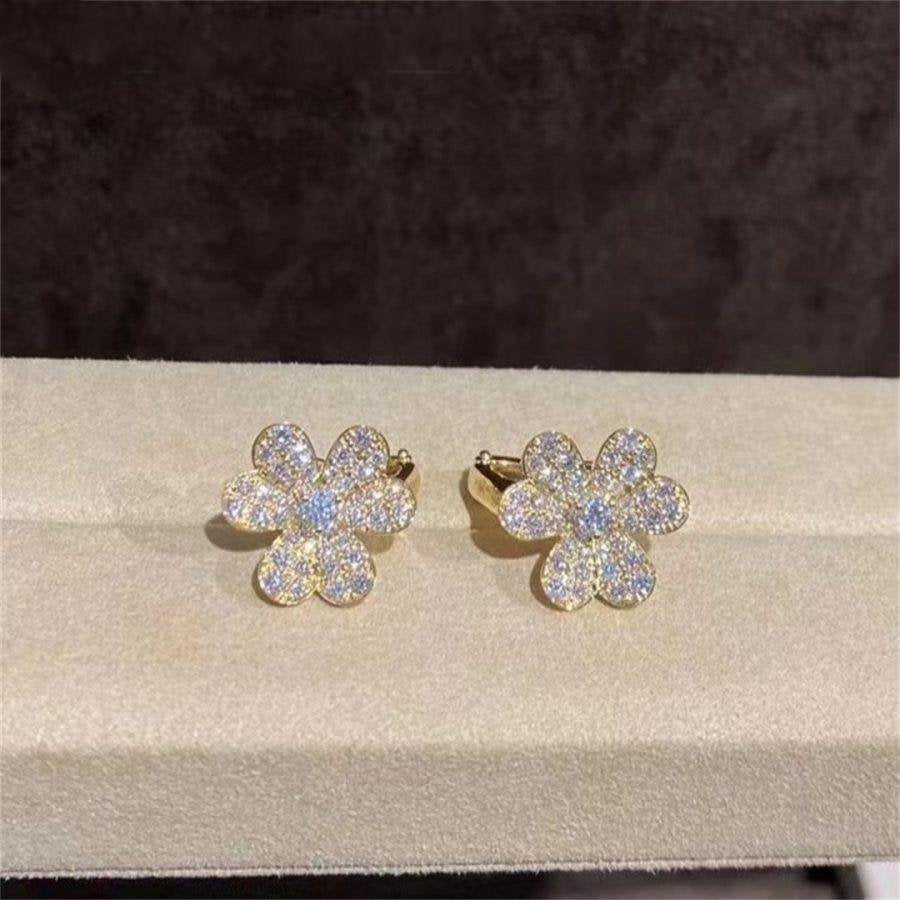 [Regalia jewelry]FRIVOLE GOLD FLOWER DIAMOND EARRINGS