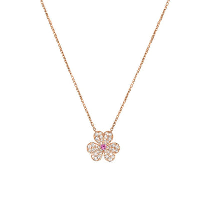 [Regalia jewelry]FRIVOLE ROSE GOLD FLOWER DIAMOND NECKLACE