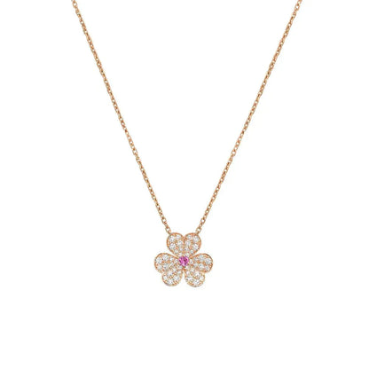[Regalia jewelry]FRIVOLE ROSE GOLD FLOWER DIAMOND NECKLACE
