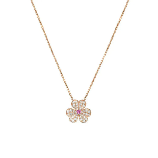 [Regalia jewelry]FRIVOLE ROSE GOLD FLOWER DIAMOND NECKLACE