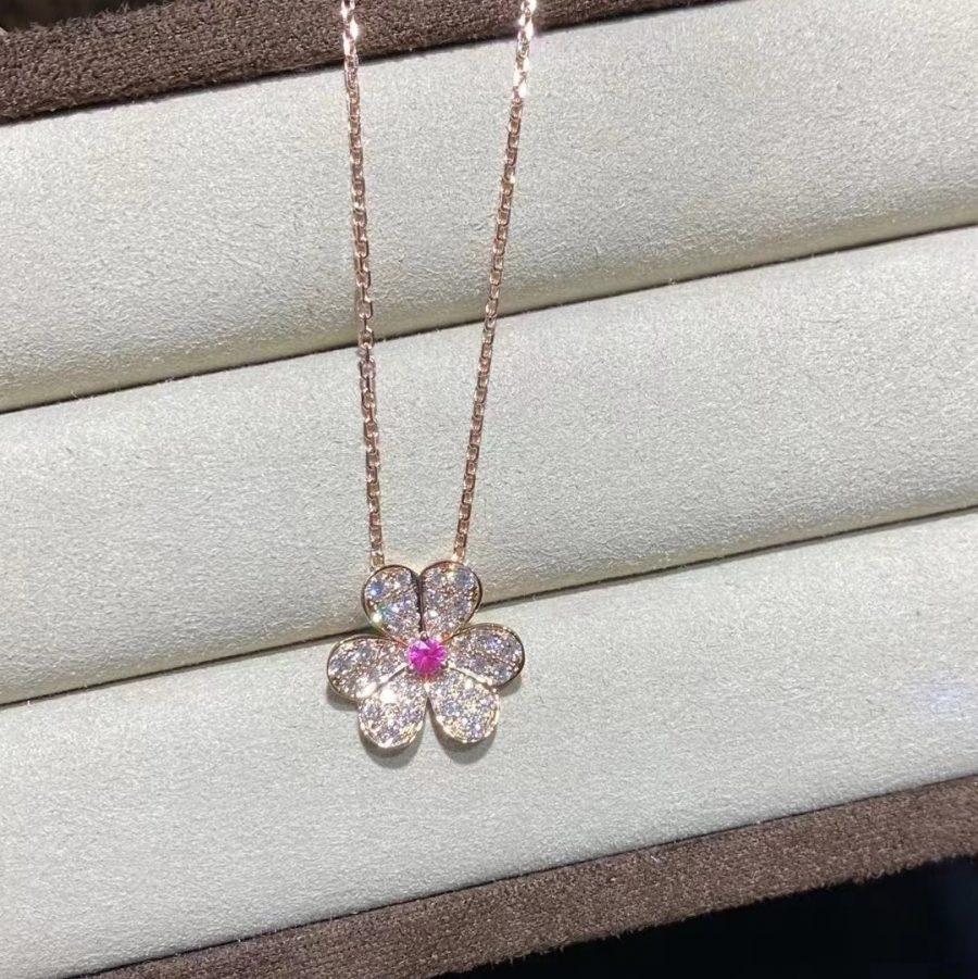 [Regalia jewelry]FRIVOLE ROSE GOLD FLOWER DIAMOND NECKLACE