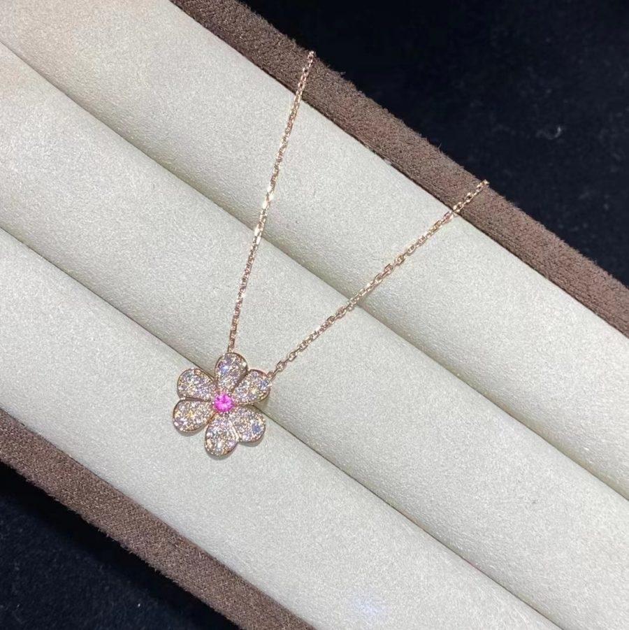 [Regalia jewelry]FRIVOLE ROSE GOLD FLOWER DIAMOND NECKLACE