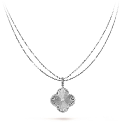 [Regalia jewelry]CLOVER 25MM SILVER BIG CLOVER NECKLACE