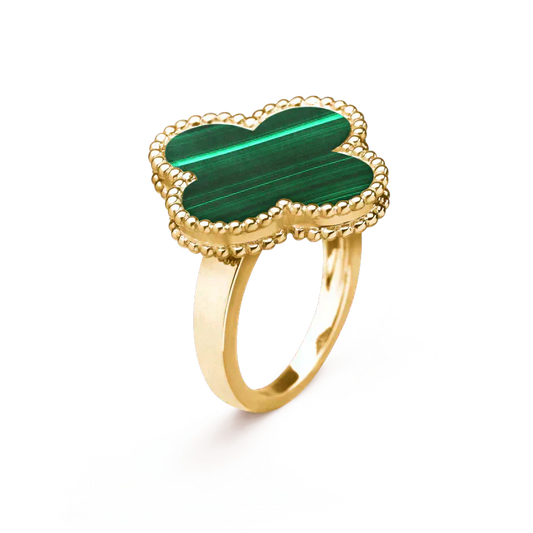 [Regalia jewelry]CLOVER MALACHITE RING
