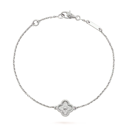 [Regalia jewelry]CLOVER  SINGLE FLOWER BRACELET SILVER