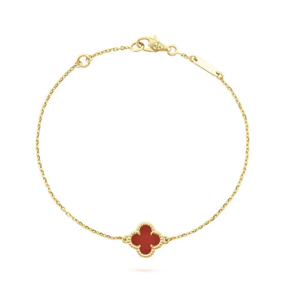 [Regalia jewelry]CLOVER  CARNELIAN SINGLE FLOWER BRACELET