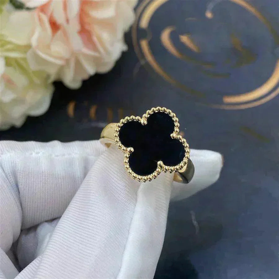 [Regalia jewelry]CLOVER ONYX RING