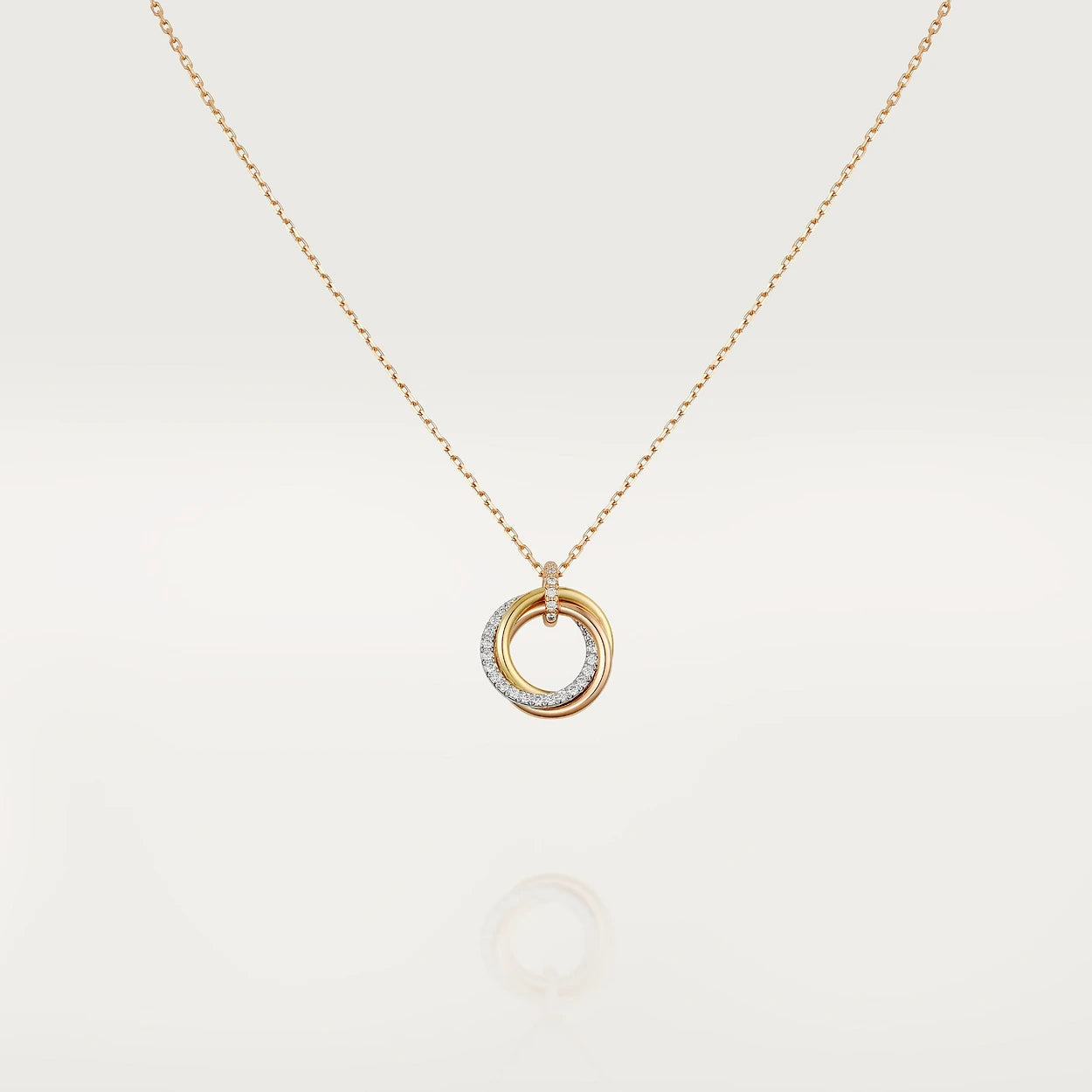 [Regalia jewelry]TRINITY NECKLACE SILVER GOLD PINK GOLD DIAMONDS