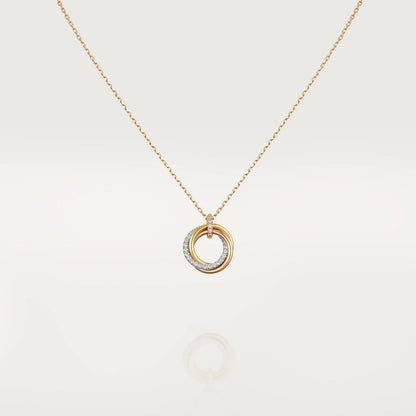 [Regalia jewelry]TRINITY NECKLACE SILVER GOLD PINK GOLD DIAMONDS