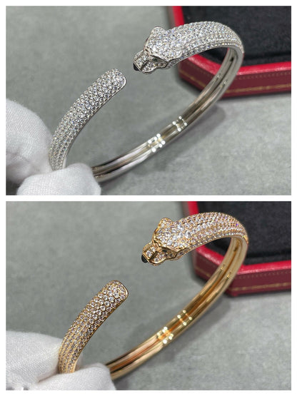 [Regalia jewelry]PANTHERE FULL DIAMOND OPEN BRACELET